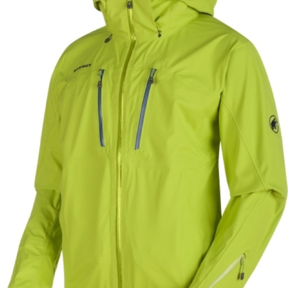 Mammut Yellow Ski Jacket Men’s with Hood and Water-Resistant Shell (Like New)